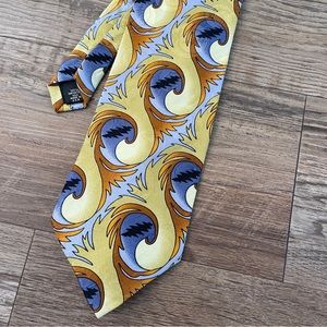 Grateful Dead band bolt silk tie